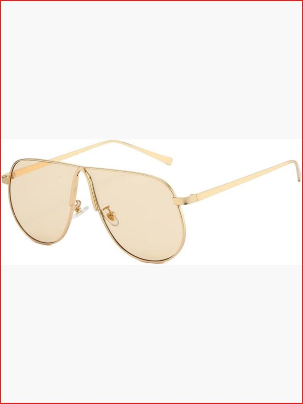 Vintage 70s Oversized Aviator Sunglasses Gold Metal Frame UV Protection Big